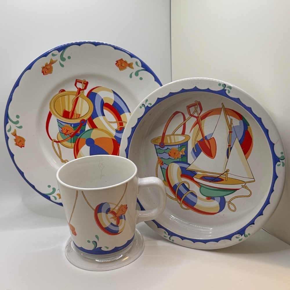 Tiffany & Co Nautical Themed 3 piece Child’s Dinnerware Set -MINT- - Picture 1 of 4